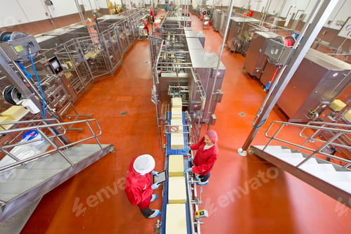 Preview: High Angle View Of A Cheese Factory