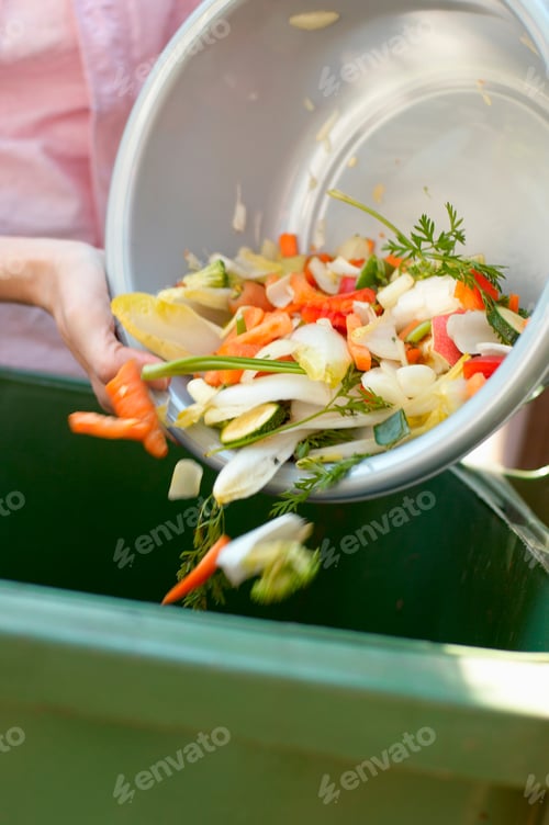 Preview: Mature Woman Throwing Garbage In Garbage Bin, Close-Up, Den Haag, Netherlands
