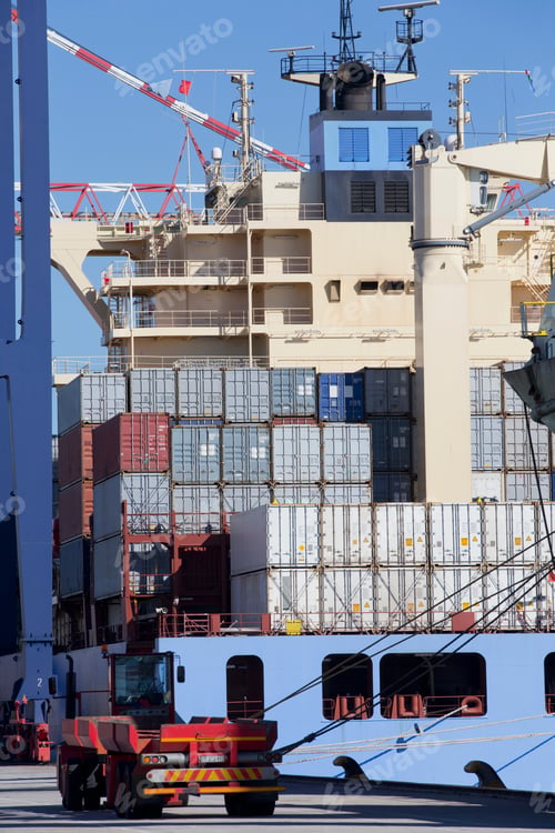 Preview: A Cargo Ship Deck Full Of Containers That Are Neatly Arranged