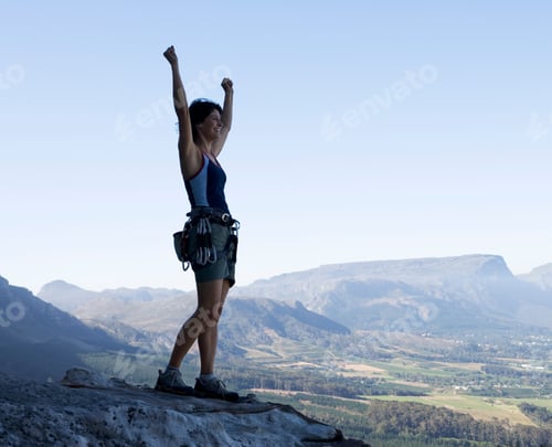 Preview: A Climber Celebrating Reaching The Top