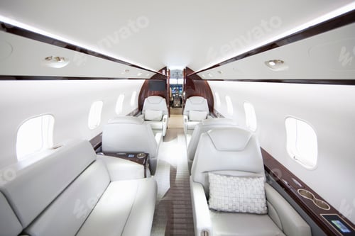 Preview: A Wide Shot Showing Interiors Of A Private Jet.