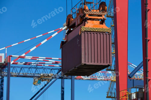 Preview: A Container Is Carried Using A Hauler At A Dockyard