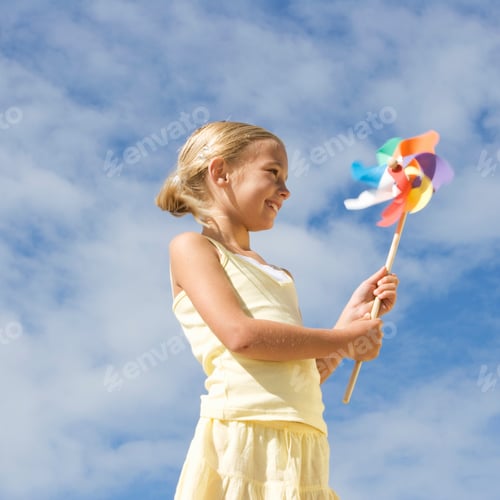 Preview: A Young Girl With A Windmill