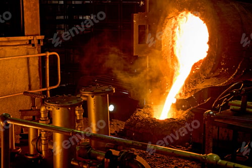 Preview: Molten Metal Is Poured Into Mold In Steel Foundry