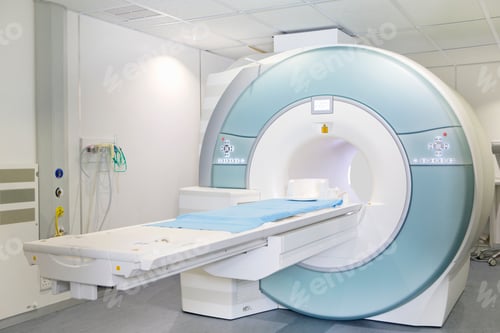 Preview: A Wide Shot Of A Huge Mri Scanner In Hospital.