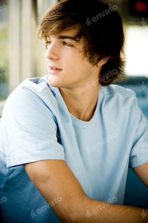 Preview: Portrait Of A Young Man Hanging Out At A Diner.