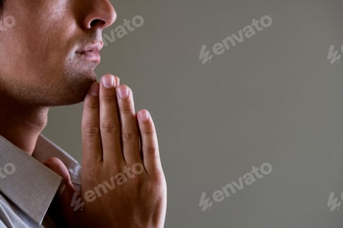 Preview: Portrait Of A Man With His Hands In A Praying Position
