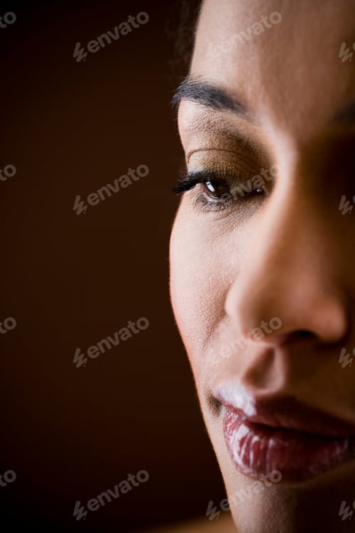 Preview: Portrait Of A Young Woman Showing The Side Of Her Face