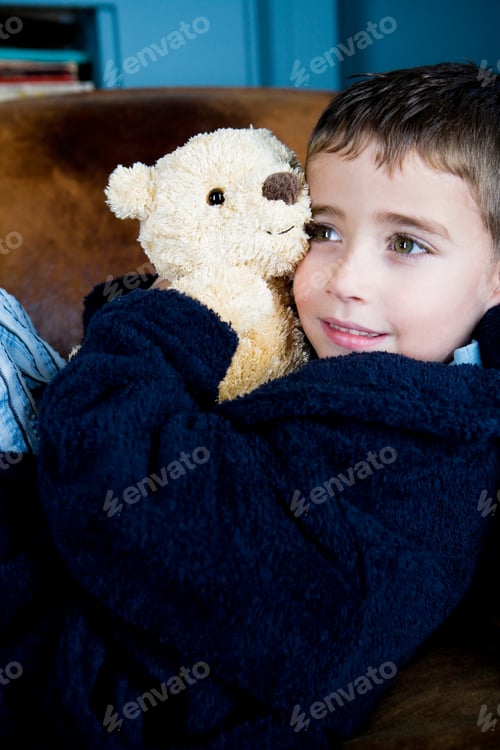 Preview: Portrait Little Boy With Teddy Bear