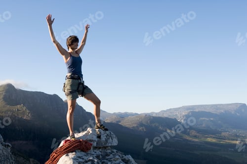 Preview: A Climber Celebrating Reaching The Top