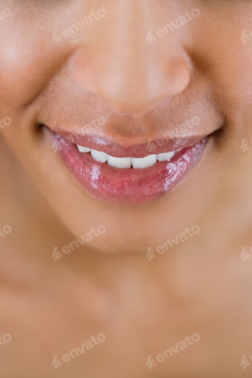 Preview: Close-Up Of A Womans Face Showing Nose, Mouth And Chin