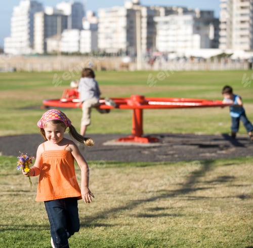 Preview: Three Children On A Playground