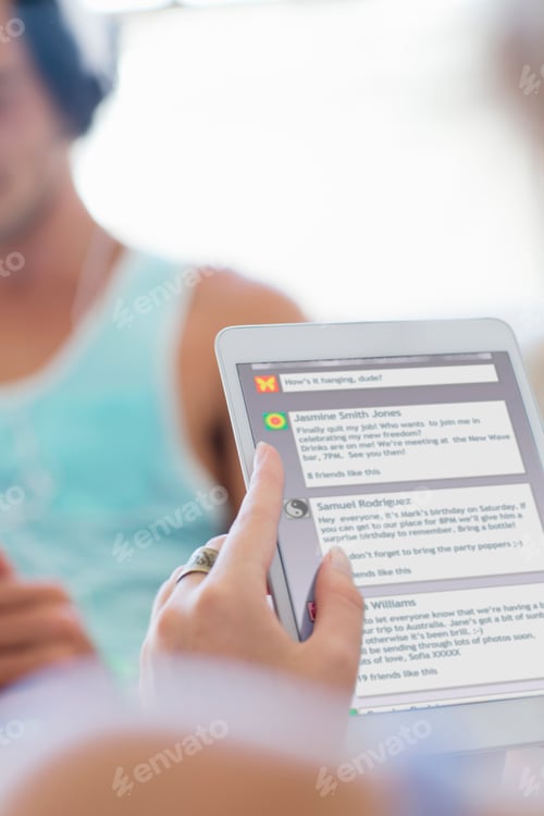 Preview: Close Up Of A Person Using A Digital Tablet