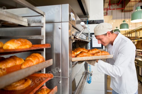 Preview: Baker Enjoying The Aroma Of Freshly Baked Breads