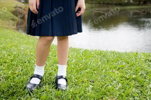 Preview: A Schoolgirl Standing By A Pond