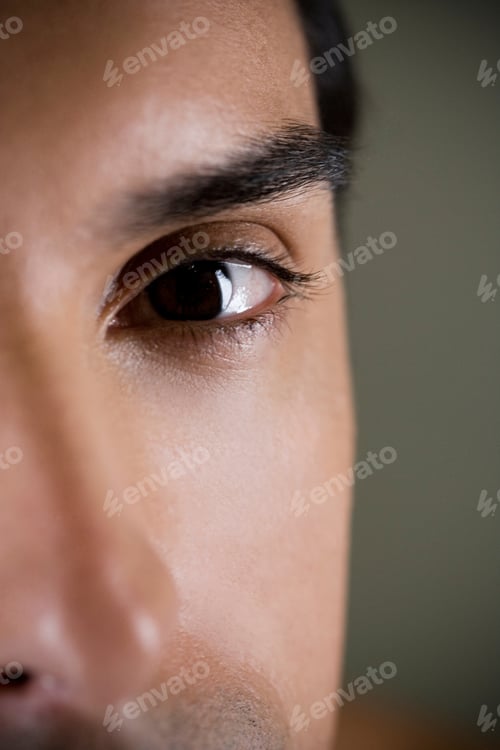 Preview: Close Up Of A Young Man'S Face Focusing On The Eye
