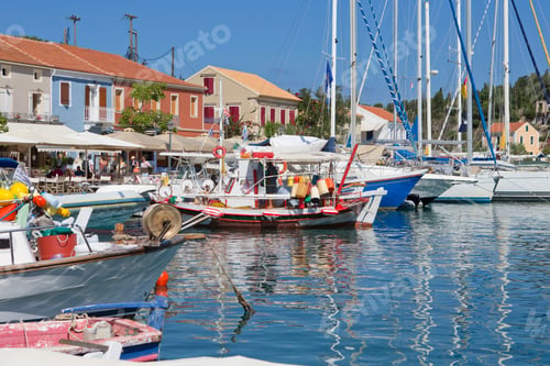 Preview: Greece, Kefalonia, Fiskardo, Boats In Sunny Harbour