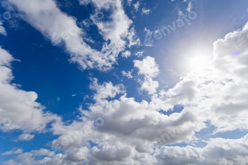 Preview: White Clouds Against Blue Summer Sky