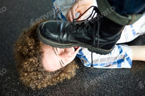 Preview: Young Man Lying On Ground About To Be Stepped On