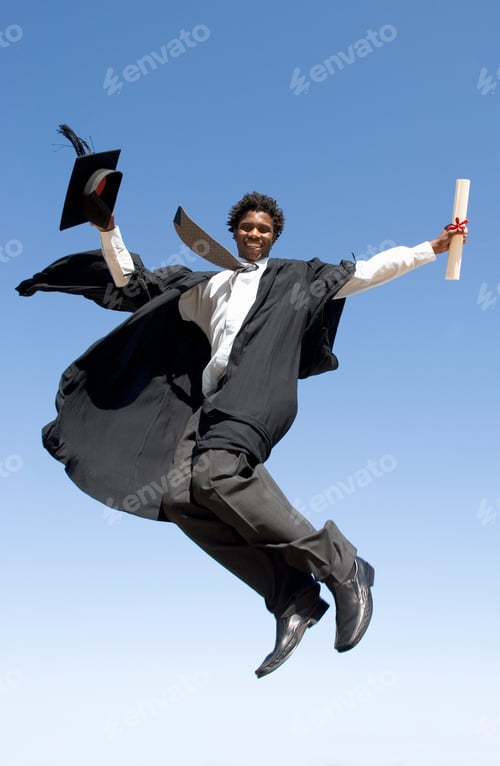 Preview: A Graduate Jumping For Joy