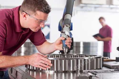 Preview: Medium Close-Up Shot Of A Technician In Safety Glasses Using Measurement Probe On The Assembly Line