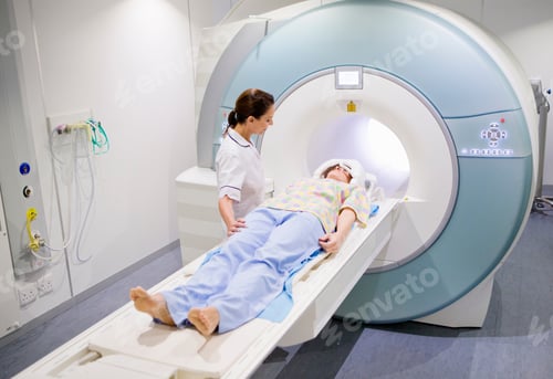 Preview: A Nurse And A Patient Starting The Mri Scan In The Hospital