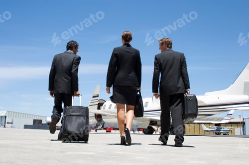 Preview: Three Business Colleagues Boarding A Plane