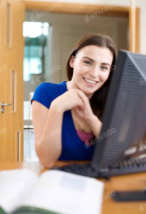 Preview: A Teenage Girl Using A Computer