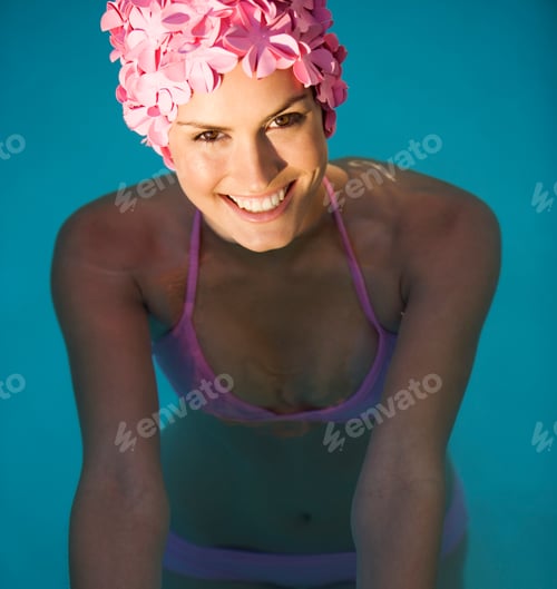 Preview: A Woman In A Bikini And Swimming Hat