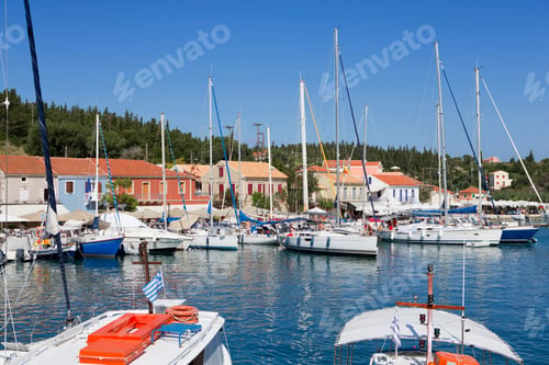 Preview: Greece, Kefalonia, Fiskardo, Boats In Sunny Harbour