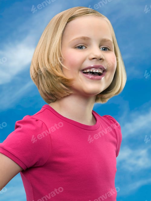 Preview: Portrait Of A Happy Young Girl, Studio Shot
