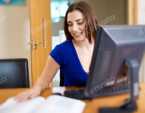 Preview: A Teenage Girl Using A Computer
