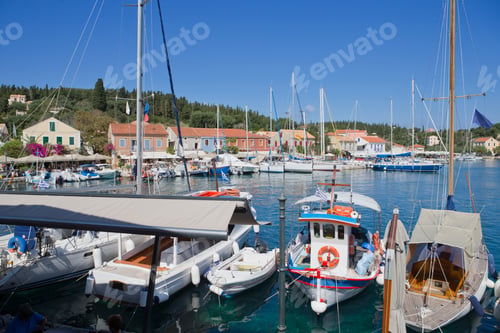 Preview: Greece, Kefalonia, Fiskardo, Boats In Sunny Harbour