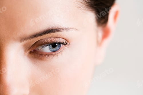 Preview: Detail Of Woman'S Face Showing Left Eye With Blue Iris