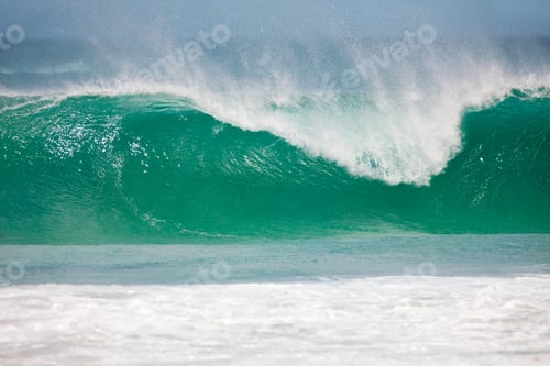 Preview: A Tight Shot Of A Large Wave Approaching The Shore.