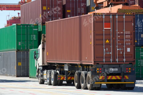 Preview: Lorry Taking The Container To Its Destination From A Dockyard