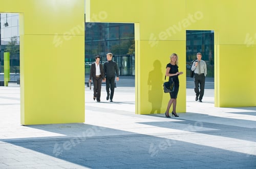 Preview: Businesspeople Outside A Modern Office Building