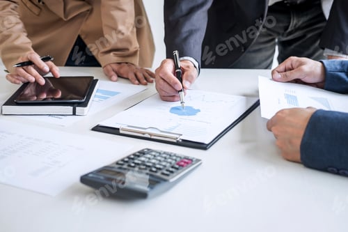 Preview: Group Of Business Partner Professional Team Working Together Meeting Are Discussing And Analyzing