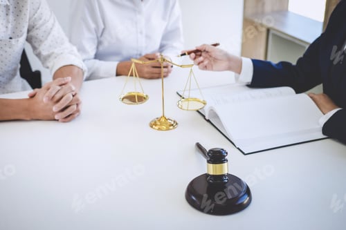 Preview: Teamwork Of Business Lawyer Colleagues, Having Meeting With Team At Law Firm, Consultation And
