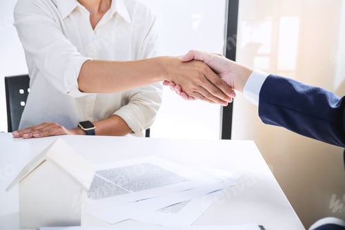 Preview: Handshake After Good Cooperation, Real Estate Broker Residential Agent Shaking Hands With Customer