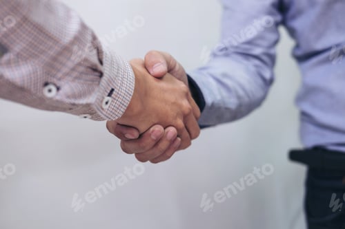 Preview: Two Businesspeople Shaking Hands During A Meeting In The Office, Success, Dealing, Greeting &