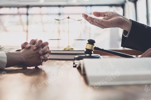 Preview: Consultation And Conference Of Professional Businesswoman And Male Lawyers Working And Discussion