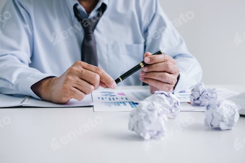 Preview: Senior Businessman Depressed And Exhausted, Businessman At His Desk Frustrated With Problems With A
