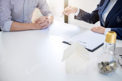 Preview: Real Estate Broker Residential Agent Being Analysis And Making The Decision A Home Estate Loan To