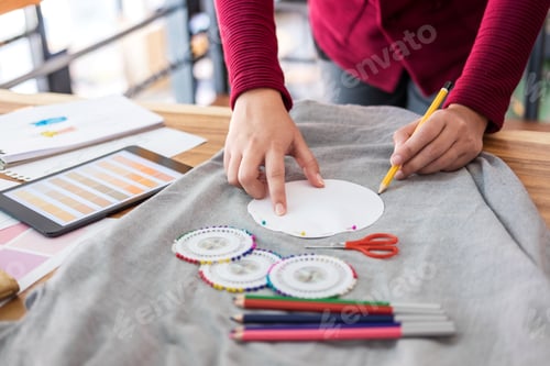 Preview: Professional Fashion Designer Working Of Drawing Sketches Project For New Trendy Fashion Style