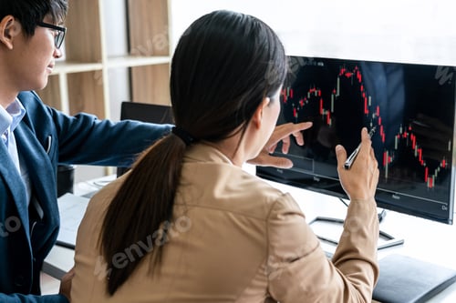 Preview: Business Team Investment Working With Computer, Planning And Analyzing Graph Stock Market Trading