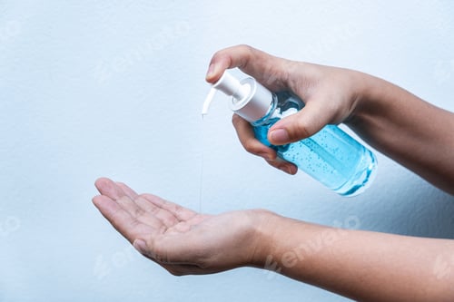 Preview: Women Washing Hands With Alcohol Gel Rub Clean Hands Hygiene Prevention And Disinfection Of