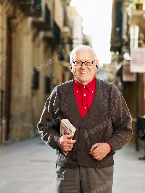 Preview: Senior Adult Man Standing In Street