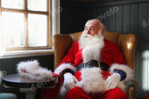 Preview: Santa Claus Taking Break In Armchair
