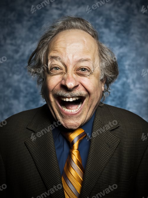 Preview: Studio Portrait Of Cheerful Senior Man Laughing